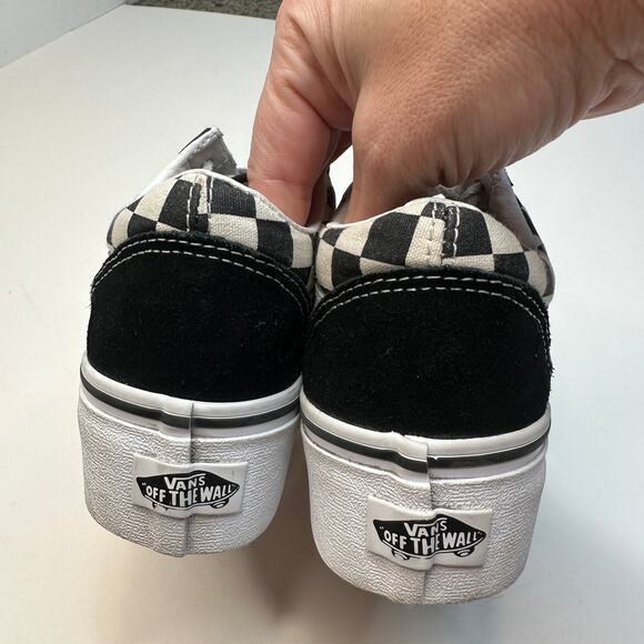 Vans Old Skool Black White Checks Platform Sneakers - Picture 4 of 6